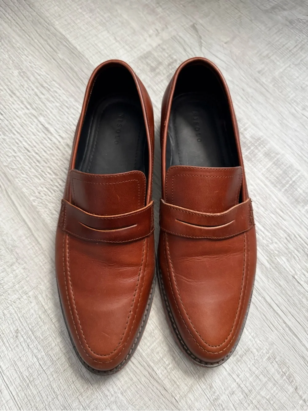 Nisolo Men's Penny Loafers in Chestnut
